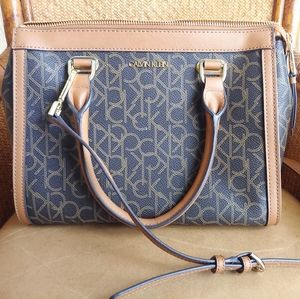 Calvin Klein brown/tan Mercy Satchel